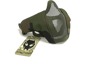 Tactical Airsoft CS Protective Garde Strike Steel Half Face Masque avec 2-Ceintures pour la Chasse Paintboll WorldShopping4U