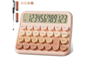 Calcolatrice Da Tavolo Per Ufficio, DECKLIT Batteria Calcolatrice Grande Universitaria a 12 Cifre, Ampio Display Chiaro, Grandi Pulsanti Facili da Premere(Rosa)