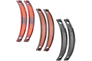 Sibba Lot de 6 Pinces à Cheveux Banane pour Queue De Cheval Accessoire pour Cheveux pour Femmes et Filles (Style A (Noir Marron Clair Et earron Foncé)