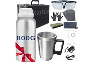 Nartov Kit Renovation Phare Voiture 800g pour l'Oxydation et Les Rayures, Renovateur Phare Voiture Avec 6 Feuilles de Papier Abrasif, Polymerisation Phare avec Boîte de Rangement et Chauffage