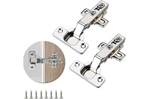 DmDoyy 2 PCS Recouvrante Charniere, Charnière Porte Placard Et Cuisine, Charnieres Avec Amortisseur Intégré Mécanisme De Fermeture Automatique Charnière, Pour Armoires, Dressing Et Cuisine Moderne