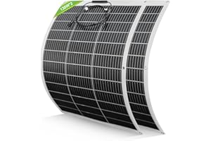ECO-WORTHY Flexible Solar Panel 260W 12V Waterproof Photovoltaic Module for RV Boat Caravans Roof Cabin and Non-Flat