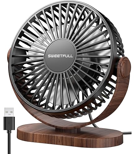 Mini ventilador de escritorio USB potente y silencioso con rotación