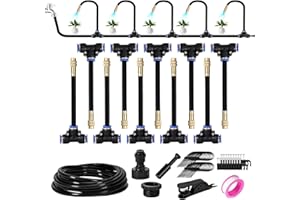 YONHESHI Bewässerungssystem- 360° Rundum-Bewässerung - Wassersparend,für Garten, Gewächshaus,balkon garten, Hochbeet & Blumenkübel (Schlauch10M)