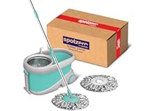Spotzero by Milton Prime Stainless Steel Wringer Spin Mop with Big Wheel, Puller Handle, Bucket Floor Cleaning and Mopping Sy