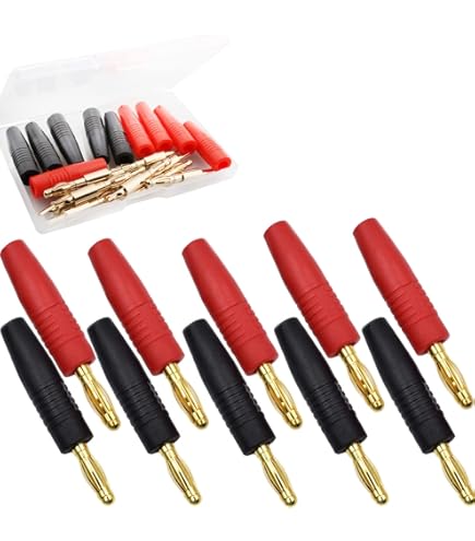Fiches Bananes 6mm² Fiches Bananes Poppstar - Lot De 8 - Contacts 24k Plaqués Or - Pour Câbles Jusqu'à 6 Mm² - Haut-parleurs Et Amplis Fiches Bananes Hifi - Foto 14