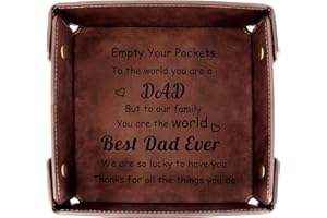 BLUCKINCLE Dad Gifts for Daddy from Daughter PU Leather Valet Tray Birthday Gifts for Bonus New Daddy Father Present Father's Day Dad Gift