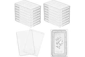 FINGERINSPIRE 18 Estuches Barras de Plata 56x36mm, Soporte de Barra Plata acrílico, Recipiente Almacenamiento Transparente, Compatible con Caja Barras Plata para lingotes de 1 oz, 1 Barra de Ounce
