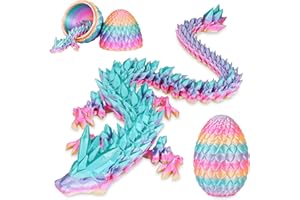 BALKWAN Surprise Dragon Egg with Dragon Inside – Gifts for Kids and Adults, 3D Printed Fidget Toy, Ideal for Christmas, Easter, Birthdays, Fun Desk Décor and Stress Relief(Rainbow, Medium)
