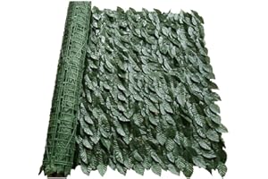 HIDYLIU 1 Rollo de Valla de Celosía Artificial con Hojas de Hiedra, Valla de Privacidad Artificial, Decoración de Hojas de Vid, para Exteriores, Jardín, Patio y Patio Trasero(Hoja verde, 0.5 x 3 m)