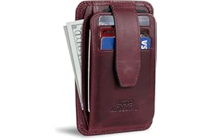 Otto Angelino włoska skóra minimalistyczny męski portfel z zapięciem zatrzaskowym - smukły, uchwyt na karty kredytowe - zamek błyskawiczny przegródka na monety