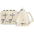 De'Longhi Argento Flora KBX3016 Kettle (3kW) and CTO4 4-Slice Toaster (1800W) (Beige)
