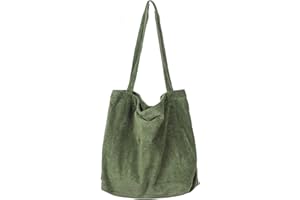 Etercycle Umhängetasche Damen Grosse Kapazität Cord Schultertasche Retro Handtasche für Alltag, Büro, Schulausflug und Einkauf (Armeegrün)