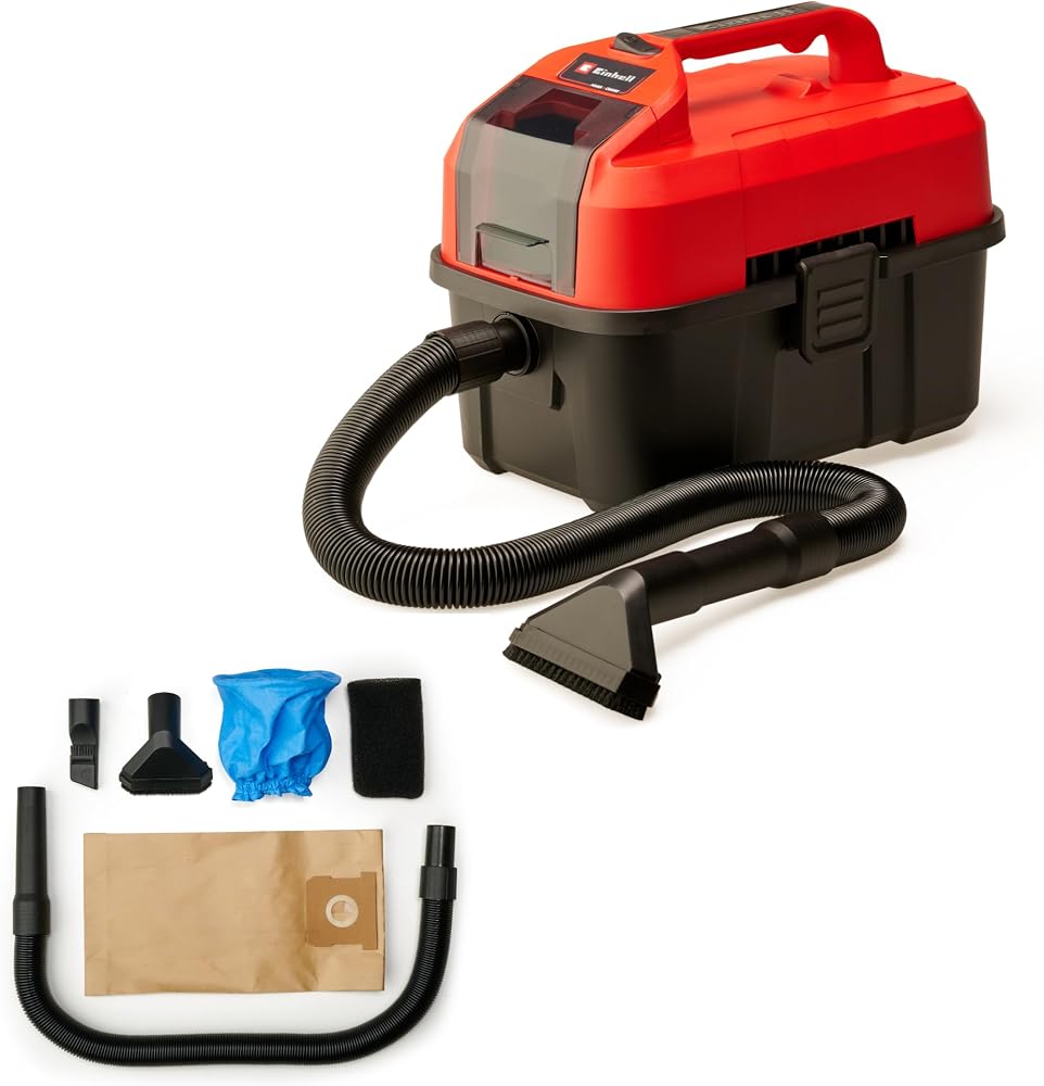 Einhell Akülü Islak/Kuru Süpürge TE-VC 18/10 Li-Solo 2347160 | PXC | 18 V | 10 litre hazne | 2 metre hortum | dar aralık/fırça nozulu | döşeme/çok amaçlı nozul | akü hariç