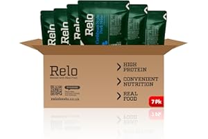 Relo Caribbean Style Pork Stew | 350g Ready-to-Eat Survival Food Pouches | Camping Food Pouches with High-Protein High-Fibre, Low-Fat, Low-Sugar, Low-Cal, Low-Carb, Keto-Friendly (7 Pack)