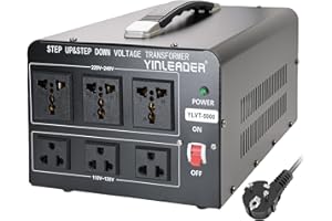 Yinleader Przetwornik napięcia 5000 VA - Wejście/wyjście: 110 V lub 220 V - Transformator toroidalny