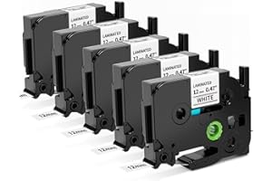 Aken 5 x Cinta Compatible con Brother P-Touch 12mm TZe-231 TZe231, Label Tape Cassette 12mm Compatible con Brother P-Touch H100 E110VP H110 H100LB P710BT D410 1005 H105 Etiquetadora