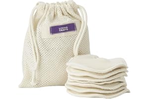 ‎LIVING CRAFTS Living Crafts - INDIA | Waschbare Abschminkpads, 7 Stück, wiederverwendbare Wattepads mit waschbarem Wäschebeutel, 100% Bio-Baumwolle Wattepads, wiederverwendbare Make-up-Entferner-Pads, Zero Waste