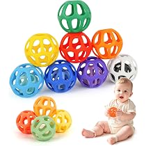 Bola Sensorial 2 En 1 Montessori – Set Con 6 Pelotas Y Mordedor De Silicona Sin BPA | Juguete Educativo Para Bebés 6+ Meses
