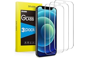 SPARIN Folia ochronna kompatybilna z iPhone 12 i iPhone 12 Pro (6,1 cala), folia ochronna na wyświetlacz, 3 sztuki