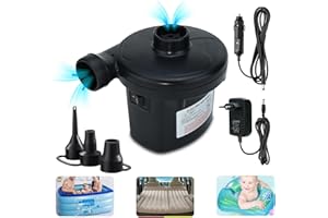 TECHSHARE Inflador Electrico, Hinchador Electrico 2 en 1 Inflar y Desinflar para Colchon, Piscina