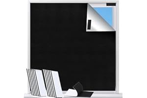 DONFULILY Portable Blackout Blind 200x150cm, Temporary 100% Blackout Material, Easy to Stick On No Drill Blinds Blackout Curtains, Window,Easy Fit Home Office Loft Nursery or Travel (200 * 150)