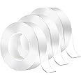 MOKANI 2 Packs Nano Double Sided Adhesive Tape, 20 FT Multifunctional Reusable Washable Traceless Transparent Gel Tape, Wall Sticky Strips for Kitchen, Party, Paste Photos Posters, Carpet Fixing