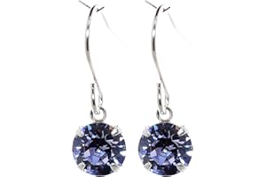 pewterhooter Sparkling Sterling silver drop earrings for Women. Beautiful jewellery in a box.