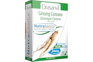DRASANVI NUTRABASICS GINSENG COREANO - Ayuda a mantener la ENERGÍA, la VITALIDAD y el bienestar MENTAL - VEGANO - SIN GLUTEN - 60 cápsulas vegetales