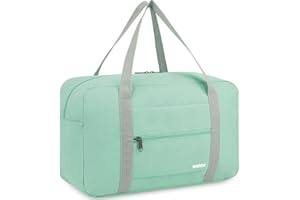 Bolsa de Equipaje de Mano para avión Bolsa de Viaje pequeño Equipaje de Mano Plegable Ryanair 40x20x25cm Bolsa de Deporte Bolsa de Hospital Bolsa de Fin de Semana de WANDF (Verde Menta 20L)