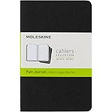Moleskine Set 3 Quaderni Plain Cahier, a Pagine Bianche, Tascabile, Copertina Nera