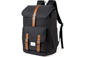 Kasgo Sac à Dos Homme Femme Grand Antivol Sac a Dos Ordinateur 15,6 Pouces Imperméable Vintage Cartable Garcon Fille Ados pour Travail Affaire Voyage École