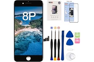 EFaith Ersatz Bildschirm Für iPhone 8 Plus Display Full-HD LCD Display Touchscreen-Digitizer Rahmen, Ersatzrahmen mit Reparatur Sets + Displayschutzfolie Patible Modelle A1864, A1907, A1908 (Schwarz)