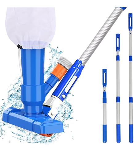 Aspirateur Piscine Pratique Avec Manche Télescopique - Idéal Pour Piscines Hors Sol Et Enterrées