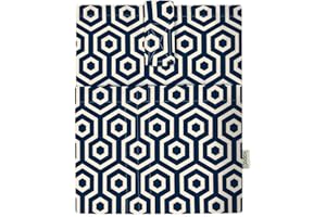 KAPAX Pochette per libri, custodia per libri, per libro in brossura, tessuto lavabile, impermeabile, per proteggere i libri, con imbottitura, custodia di protezione per tablet per adulti (motivo geometrico)