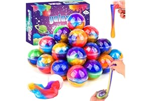 Rowecvce 36 Pack Galaxy Slime Balls for Kids - Stretchy, Non-Sticky, Mess-Free Stress Relief Toys, Party Favors, Classroom Rewards, Goodie Bag Stuffers for Boys & Girls