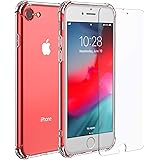 MTOP iPhone 7 Case, iPhone 8 Case with[2 x Tempered Glass Screen Protector], Ultra-Thin Soft Fully Protective Shockproof Anti