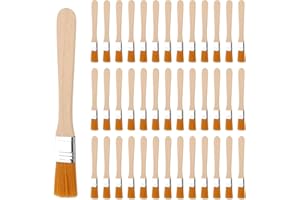NENULL 40 Stück Kleine Pinsel Borstenpinsel Set 13.5cm Flachpinsel Lackierpinsel Malerpinsel Pinsel Lack Fensterpinsel mit Holzgriff für Pinsel Farben Kunst Malerbedarf Lacke Malerei DIY Streichen von Wänden