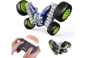 EYLM Coches Teledirigidos para Niños, 4WD RC Stunt Car 2.4GHZ Coche Radiocontrol con Rotación 360gradosAcrobatic y luz LED, Carro Telecomandado para Regalo de Niños (8034)