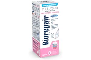 Biorepair, Mundwasser mit hoher Dichte, Zahnfleischschutz, mit Hyaluronsäure und antibakteriellem Zink, verhindert Zahnfleischbluten, ohne Fluor, Alkohol und Chlorhexidin, 500 ml