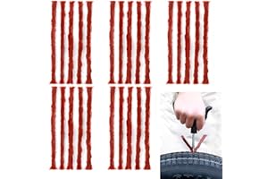 RAYKCE Bandes de Réparation de Pneu Meche Pneu Crevaison, Kit Reparation Pneu Voiture Réparation Pneu Tubeless Caoutchouc Naturel, pour Voiture, Moto, Vélo, Camionnette (Rouge-25pcs)