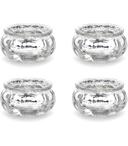 Theelichtglazen 6 x 3 cm kaarshouder windlicht kaarsglas set van 4 bruiloft /partydeco.pl vintage theeliekhouder van glas in chique rustieke look 4 stuks (roségoud, 3 cm