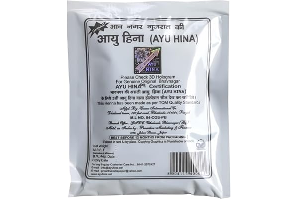 AYU HINA Henna, Black, 40 g, Pack of 5