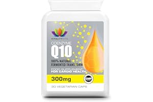 VITALITYVITS Co Enzyme CoQ10 30 Capsules 300mg - High Strength Trans Form - UK Made - GMP Quality (30s)