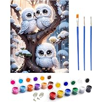 MXJSUA Lot de 4 kits de peinture par numéros avec toile pour adultes débutants - Peinture à l'huile acrylique par numéros avec pinceaux pour MXJSUA Lot de 4 kits de peinture par numéros avec toile pour adultes débutants - Peinture à l'huile acrylique par numéros avec pinceaux pour