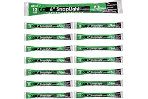 Cyalume SnapLight Eco-Friendly Light Sticks, Green, 6" Long, 12 Hour Duration, Glow Sticks (15 Pack)