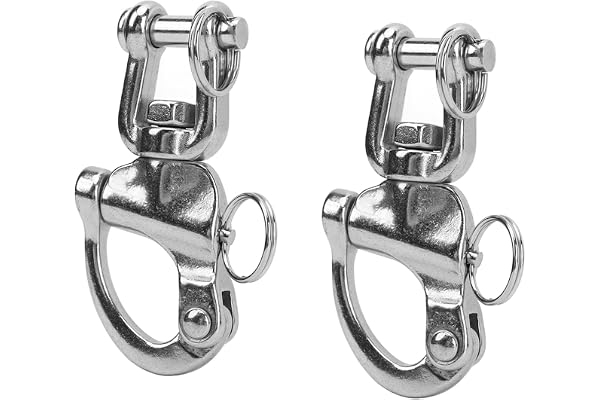 TKSE Swivel Snap Shackle, 2 STS Quick Release Marine Swivel Shackle, 316 Rostfritt Stål Universal Höghållfasta Snap Shackles För Segelbåtsrigg(87mm)