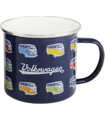 Tazza In Metallo Smaltato Volkswagen T1 Bus 'On The Road' 500ml - BRISA Collezione