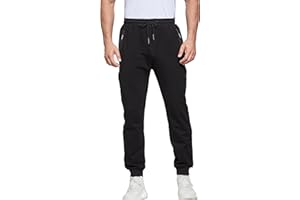 HCSS Mens Joggers Tracksuit Bottoms Men for Running Sports Lounge with Zip Pockets Elasticated Waist