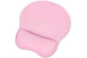 TIDALSOIL Ergonomic Mouse Pad with Wrist Support with Non-Slip PU Base, Pain Relief Memory Foam Mousepad for Office & Home, Pink